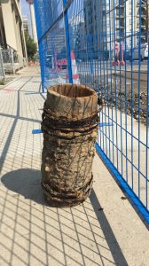 A more than 100-year-old wooden pipe was discovered recently by Calgary construction crews working on 17th Ave SW. Wooden pipes were in use in the city until the 1910s when they were replaced by cast iron pipes.