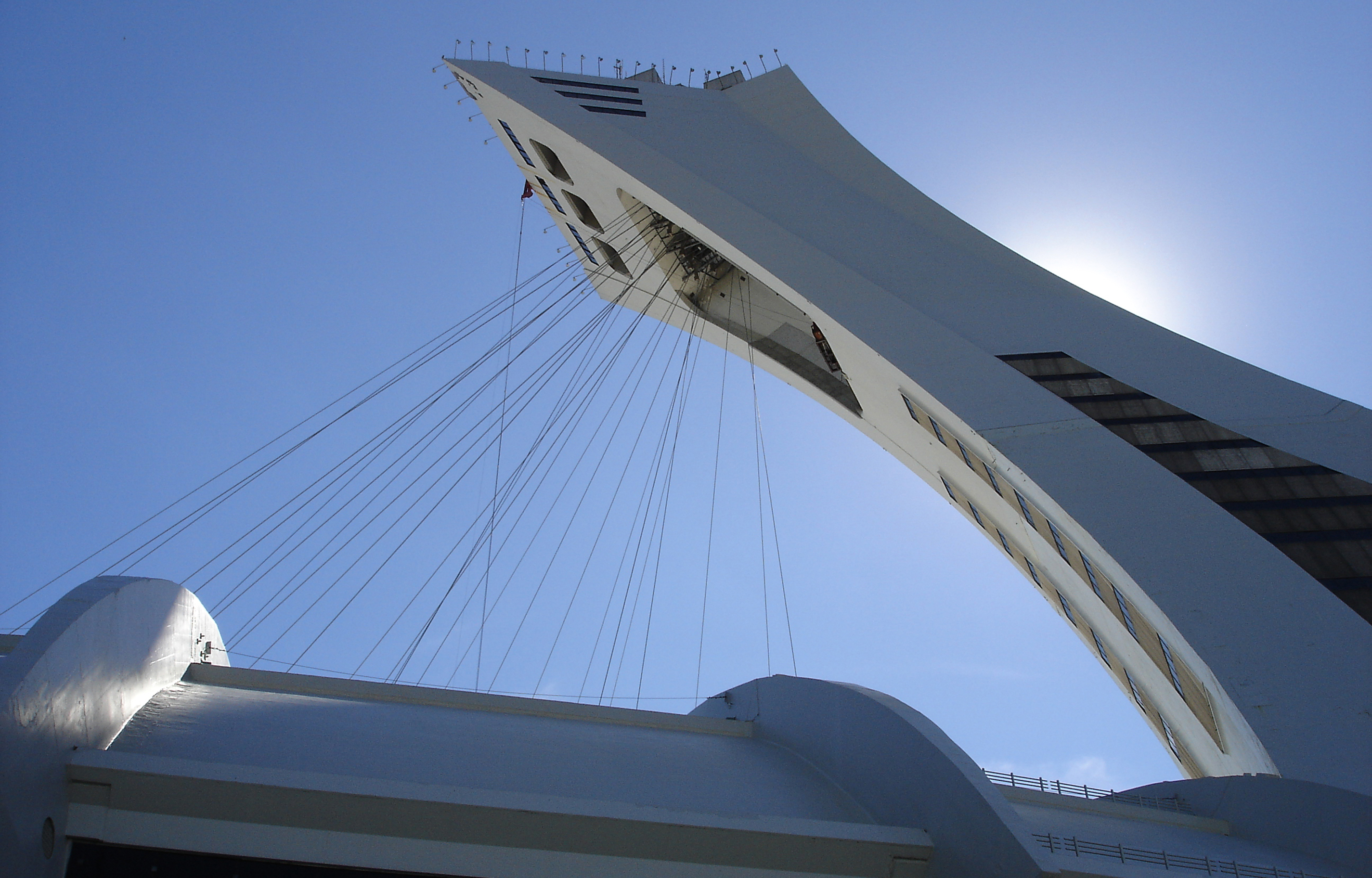 Pictured is a backlit view of the tower of the Montreal Olympic Stadium. Pomerleau BIM-VDC director Ivanka Iordanova says recent modifications to the Olympic Tower are an an example of a BIM project that couldn’t have been completed otherwise.