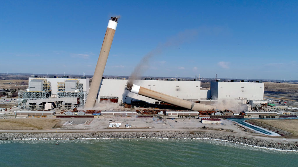 Planning and preparation of the Nanticoke smoke stack drop was extensive and took about four or five months, say officials. The smoke stacks were made of concrete with the “wind wall” being 27 inches thick, protecting four steel lined flues.