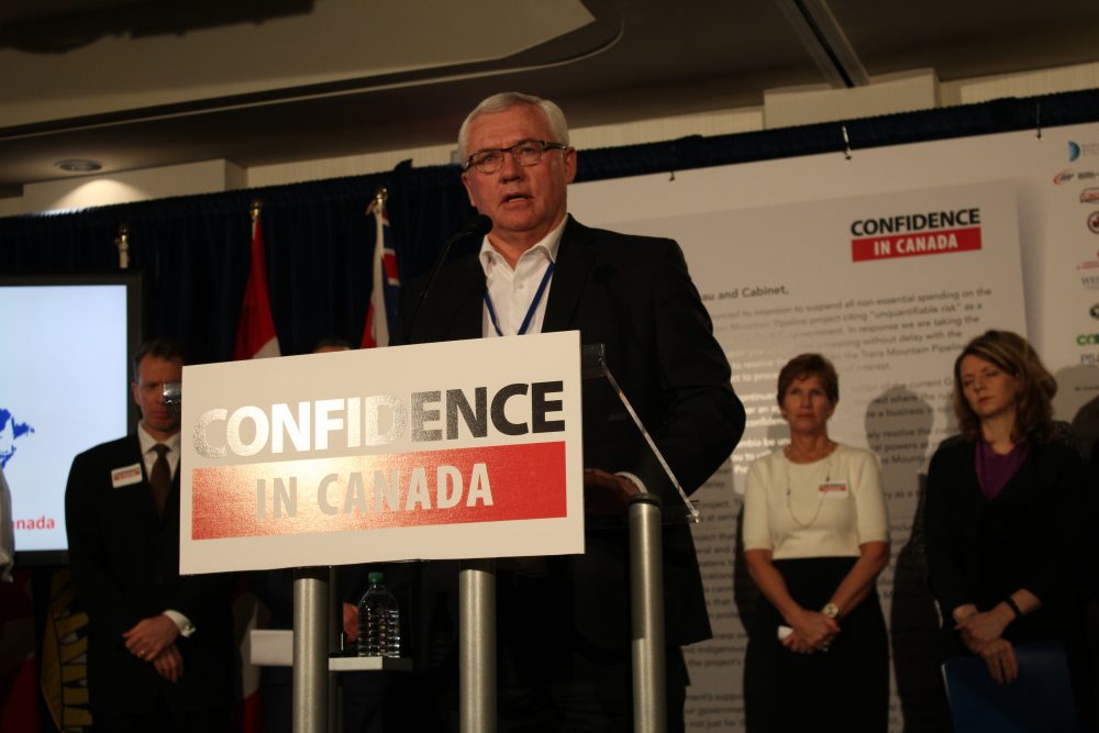 City of Abbotsford Mayor Henry Braun advocated for the Trans Mountain pipeline project at the Confidence in Canada event held in Vancouver on April 12 and urged Prime Minister Justin Trudeau, B.C. Premier John Horgan and Alberta Premier Rachel Notley to break the impasse over the project.