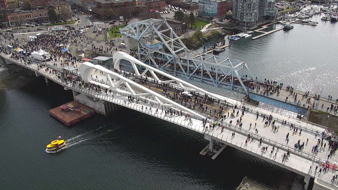 Victoria’s new Johnson Street Bridge is the largest single-leaf bascule bridge in Canada.