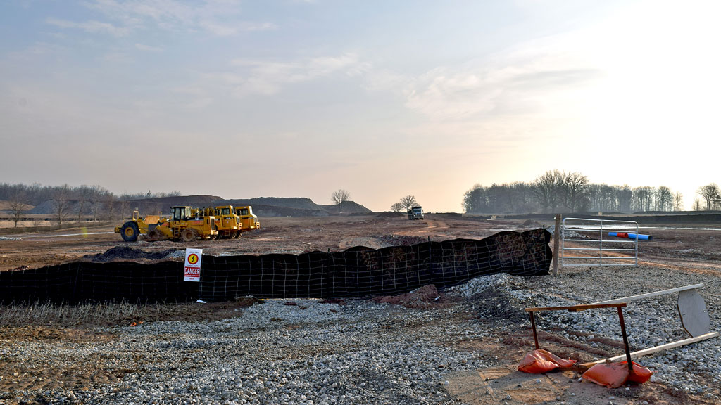 Pictured is construction work near the site of the planned eastbound corridor from Sixth Line.