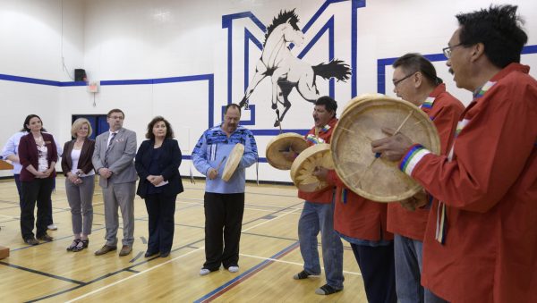 Alberta Premier Rachel Notley and Minister of Children’s Services Danielle Larivee recently announced the $18.9-million school modernization project at Mistassiny School in Wabasca, Alta.