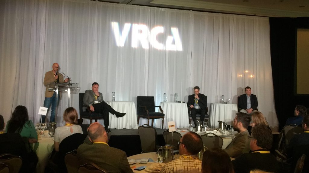 A panel of experts discussed the complicated issues surrounding impending cannabis legalization and the workplace at the Vancouver Regional Construction Association’s recent Construction Leadership Forum in Whistler, B.C. From left to right: Greenleaf Medical Clinics CEO DR. Zeid Mohamedali, BC Trucking Association president and CEO Dave Earle, WorkSafeBC director of prevention practices and quality Tom BrockleHurst and Roper Greyell LLP founding partner Graeme McFarlane.