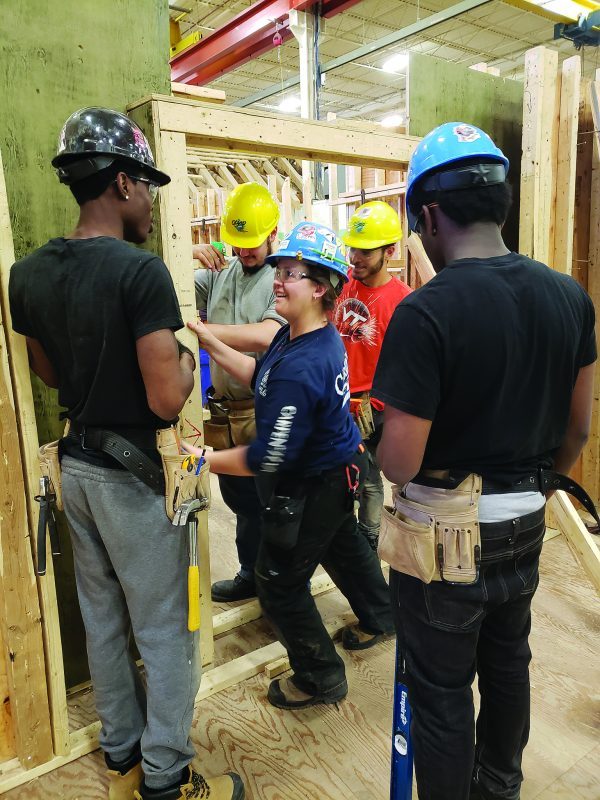 Among the classes Kerry Hill teaches at the College of Carpenters and Allied Trades (CCAT) is one on formwork. She currently is one of five female CCAT instructors.