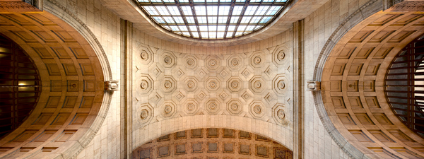 A recent Ontario project of Julia Gersovitz, EVOQ’s work on Toronto’s Union Station, included restoration of the limestone and terracotta masonry, preservation of the Great Hall and other historic interiors, rehabilitation of the VIA Panorama Lounge and base building work for Metrolinx offices, among other components.