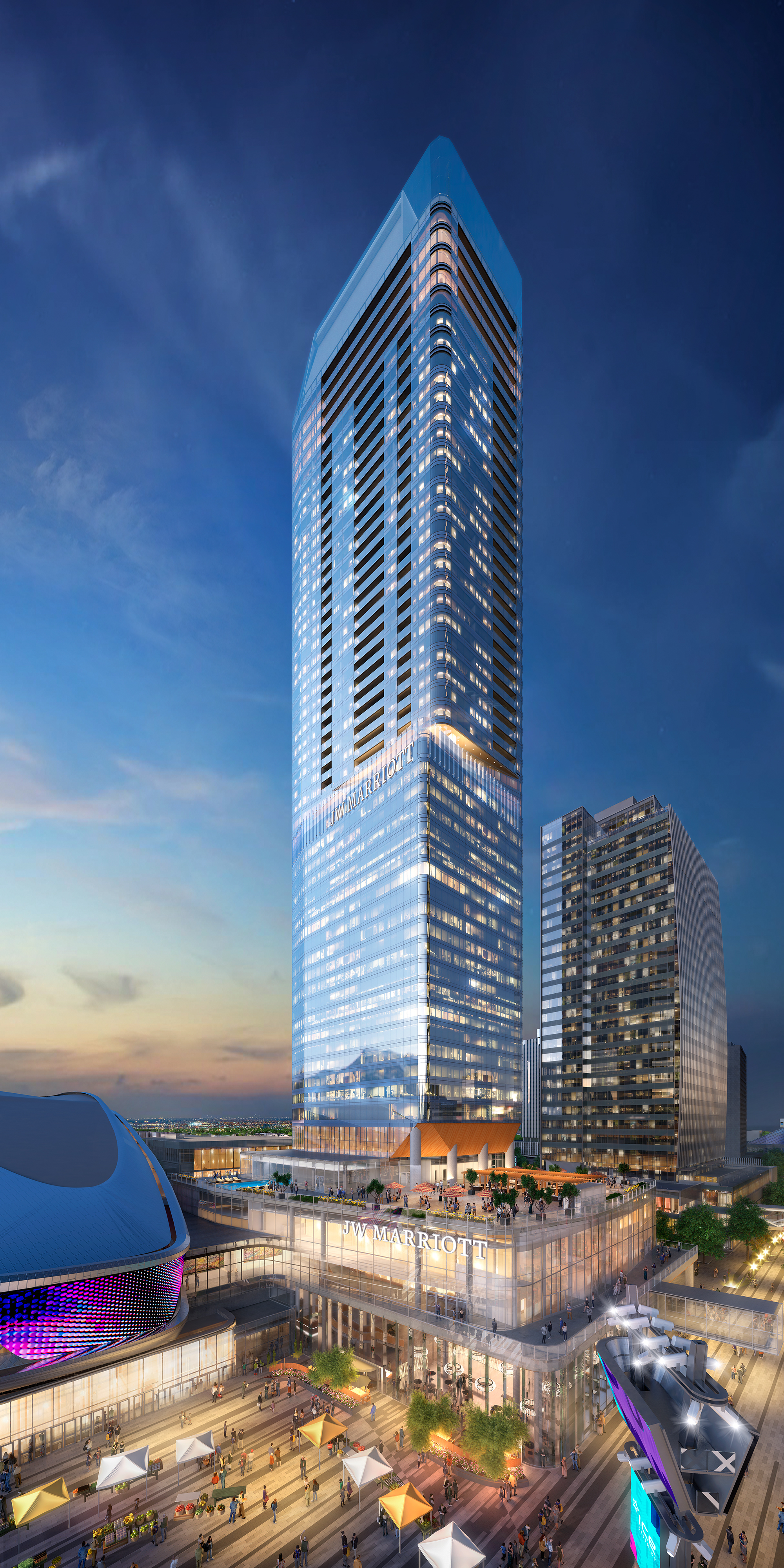 A rendering shows what Edmonton’s Stantec tower will look like when complete next year. The 69-storey tower is now partially open.