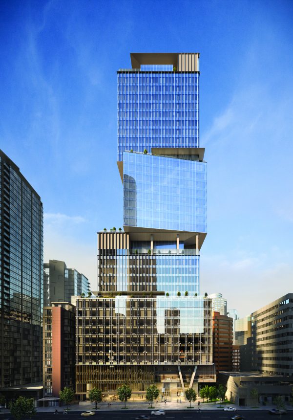 Construction work is slated to begin in the spring on Vancouver’s tallest office building, known as The Stack. Located at 1133 Melville St. between Thurlow and Bute, the building will be 530 feet tall and 37 storeys.