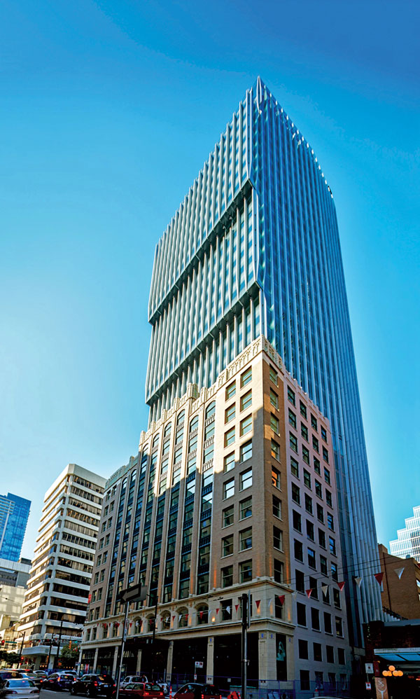 Vancouver CPA firm Smythe LLP is moving into three floors of the restored Stock Exchange Building portion of The Exchange project, a 31-storey office tower and heritage conversion built to LEED Platinum standards in downtown Vancouver.