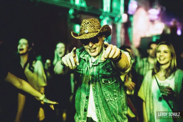 Jeffrey Hansen-Carlson, one of the founders of BandJam, poses for the camera during the charity event in Edmonton.