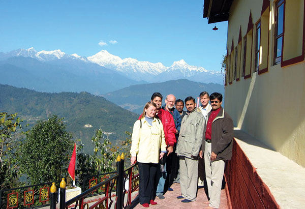 New officer of the Order of Canada Suzanne Lacasse (left) is pictured on a field trip in the Himalayas in India visiting a dam.