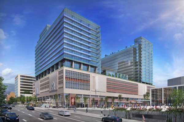 The Post, formerly downtown Vancouver’s Canada Post building, is being revamped by QuadReal Property Group into an office building and retail hub featuring Amazon as a key tenant and a Loblaws CityMarket grocery store at its base. The project is estimated for phased completion between fall 2022 and fall 2023.