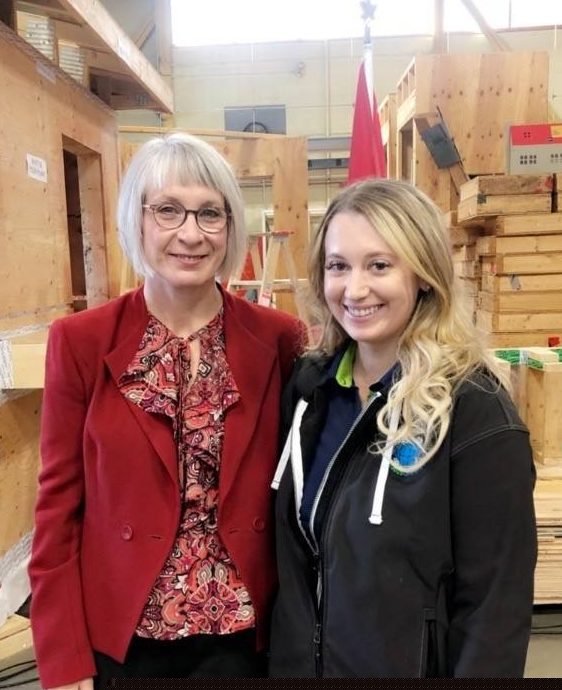 Patty Hajdu (left), federal minister of employment, workforce development and labour, meets with Ashley Duncan, vice-president of the International Association of Heat and Frost Insulators and Allied Workers Local 118. Duncan started her career in the trades shortly after high school, working her way up to becoming the Insulators’ first female vice-president in Canada.