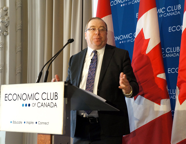 Ray Pennings, executive vice-president of public policy think-tank Cardus, addresses attendees during an Economic Club of Canada event held recently in Toronto. He delivered the keynote address entitled, Is Construction in Ontario Open for Business?