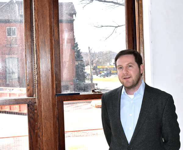 Ten-foot-tall ground floor windows with multiple transoms were removed piece by piece and restored by local firm Heritage Mill. Westinghouse HQ project developer Meir Dick notes the grain in the wood was “something you would only see 100 years ago.”