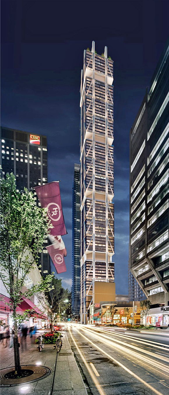 The first Andaz brand hotel in Toronto, by Mizrahi Developments and Hyatt, will open at The One on Bloor Street in 2022. The hotel will occupy floors four to 16 of the tower, which is slated to be the tallest mixed-use commercial and residential tower in the city.