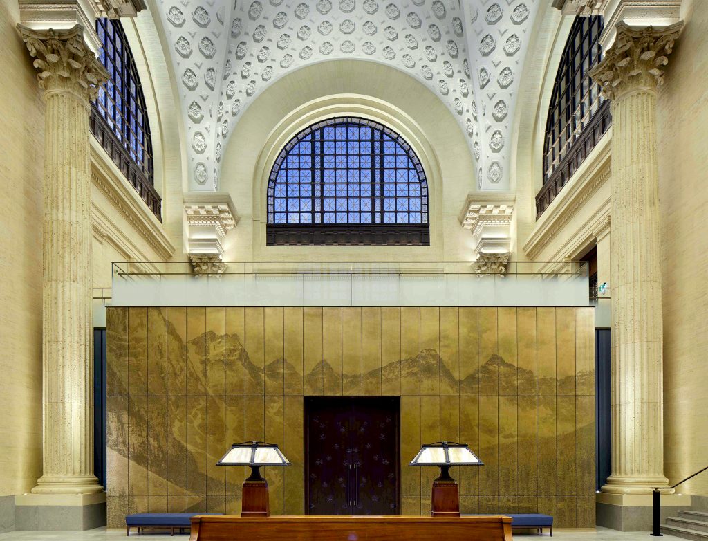 A North American Copper in Architecture Award has been presented to the Diamond Schmitt Architects and KWC Architects joint venture for their work on the Senate of Canada Building in Ottawa. The bronze panels, which feature photographic imagery of classic Canadian landscapes, act as facades for three committee rooms in the building.