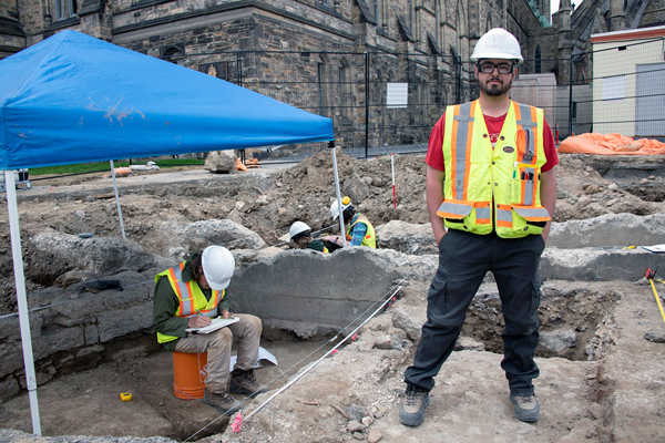 Stephen Jarrett, archeological project manager at Centrus, at the dig on Parliament Hill.