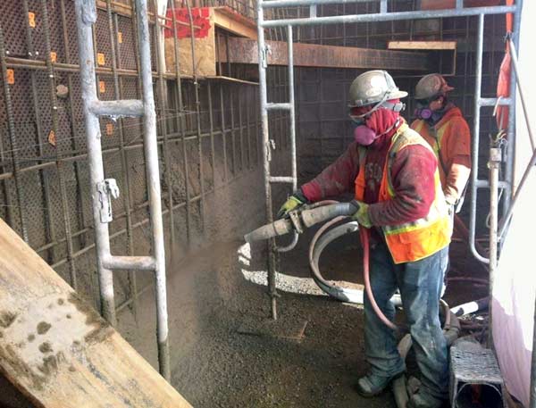 A good nozzleman is key to applying shotcrete.