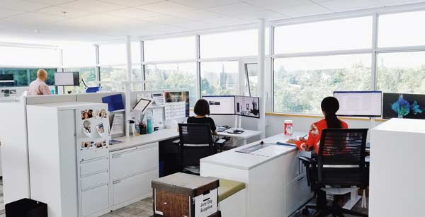 The Ontario Association of Architects headquarters renovation included installation of dynamic glass that changes its tint with the sun.