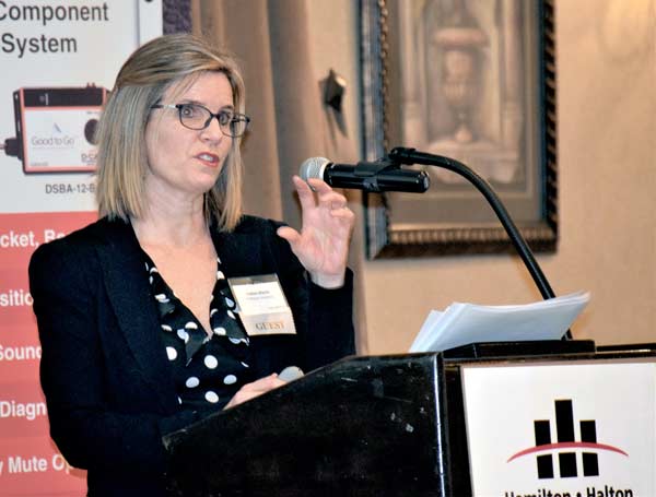 McMaster University’s assistant vice-president and chief facilities officer Debbie Martin presented the school’s plans for near-term capital projects at the Hamilton-Halton Construction Association’s 2020 Forecast event held in Hamilton Jan. 23.