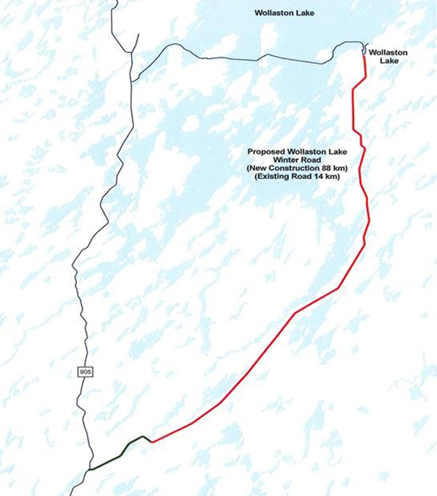 Groundwork is underway on an 88-kilometre snow road in northeastern Saskatchewan that will connect the remote community of Wollaston Lake to the province's existing network. Work on the $7 million snow road could be the first phase of a project that would eventually result in an all-season road into the area.