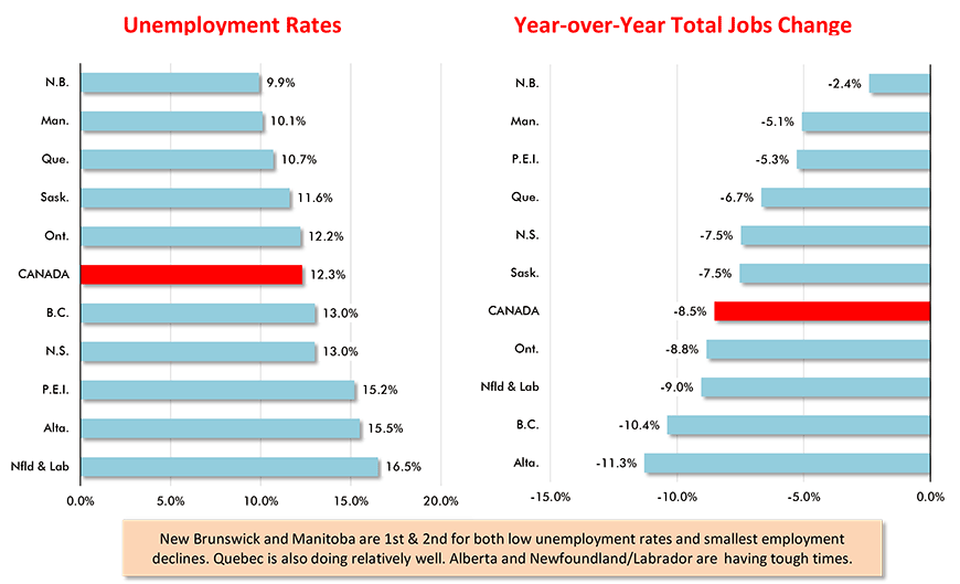 Canada's Provincial Labour Markets - June 2020 Chart