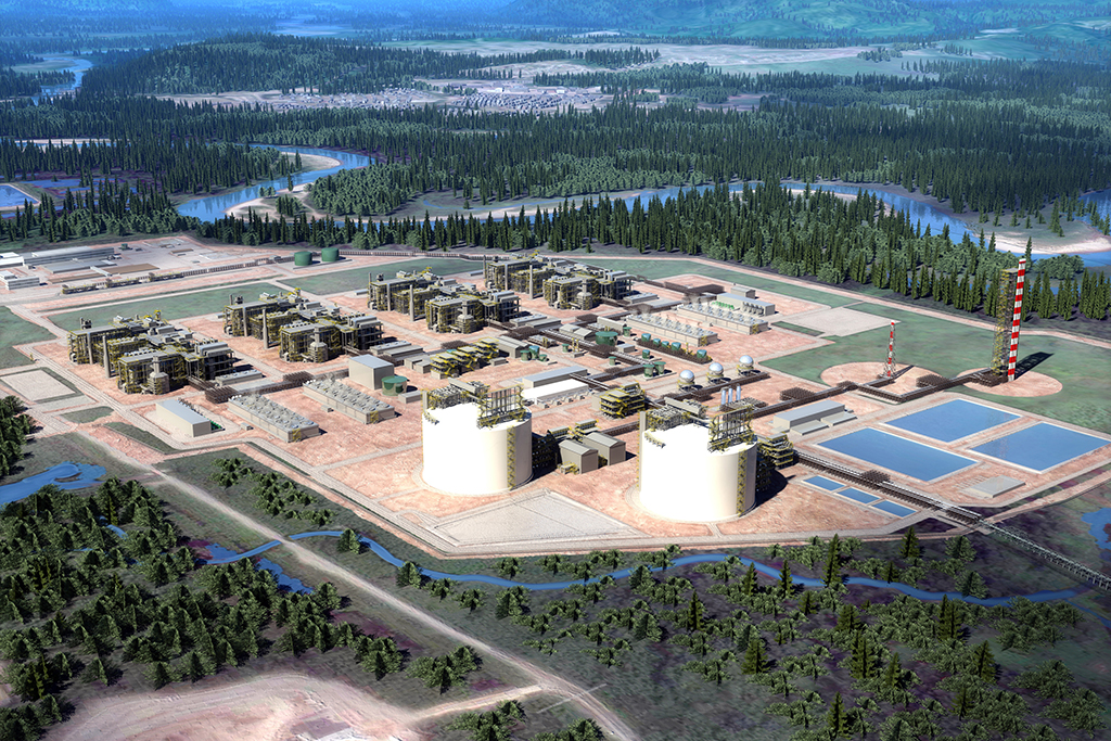 A rendering shows the completed LNG Canada project in Kitimat, B.C. A recent Conference Board of Canada report said the industry has the potential to create large-scale benefit across Canada’s economy.