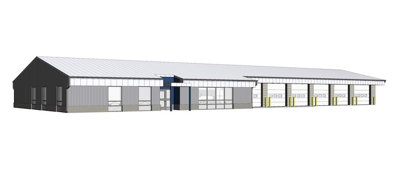 A rendering shows plans for a new EMS facility in Selkirk, Man. The $4.2-million project is currently under construction. 